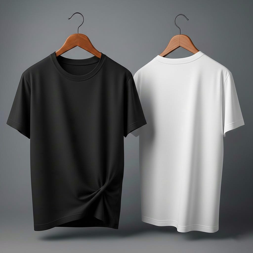 Drop Shoulder Pack of Two (Black & White)