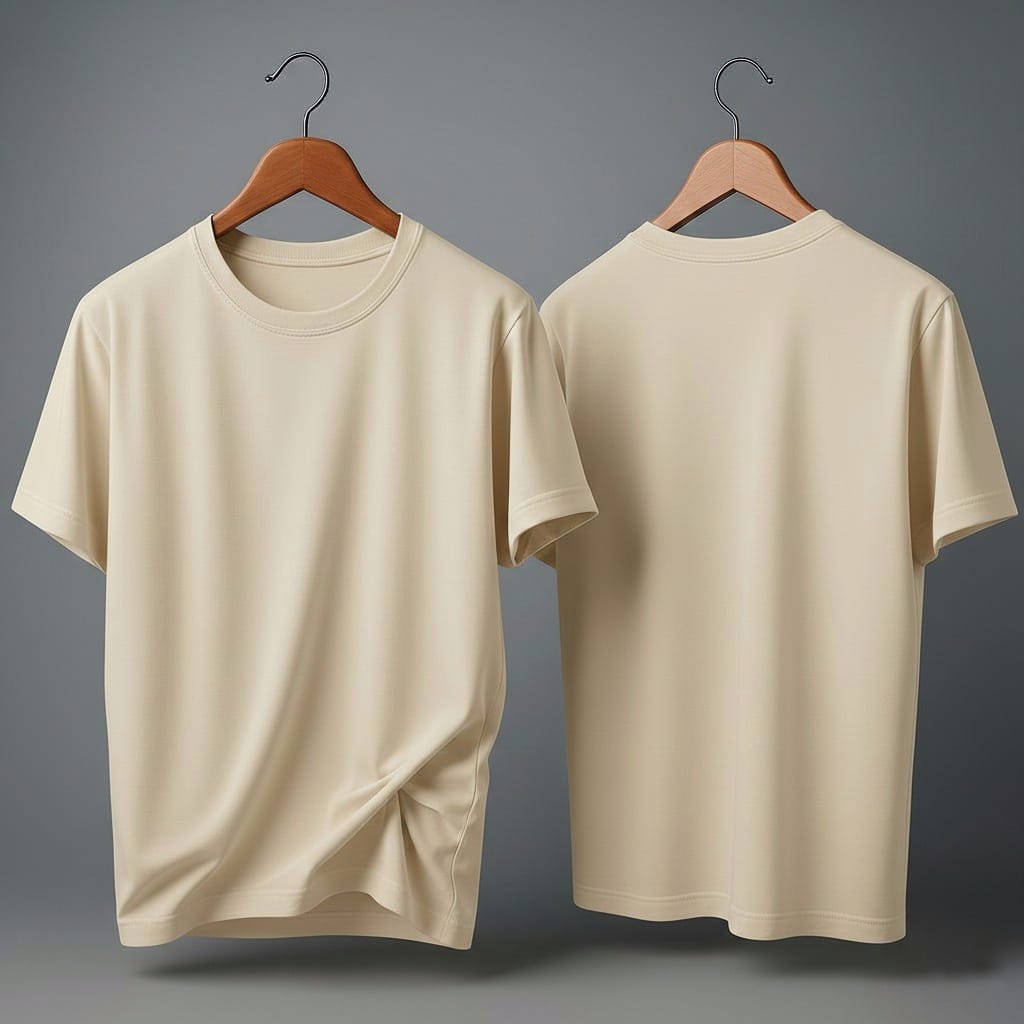 Drop Shoulder Pack of Two (Cream & Olive Green)