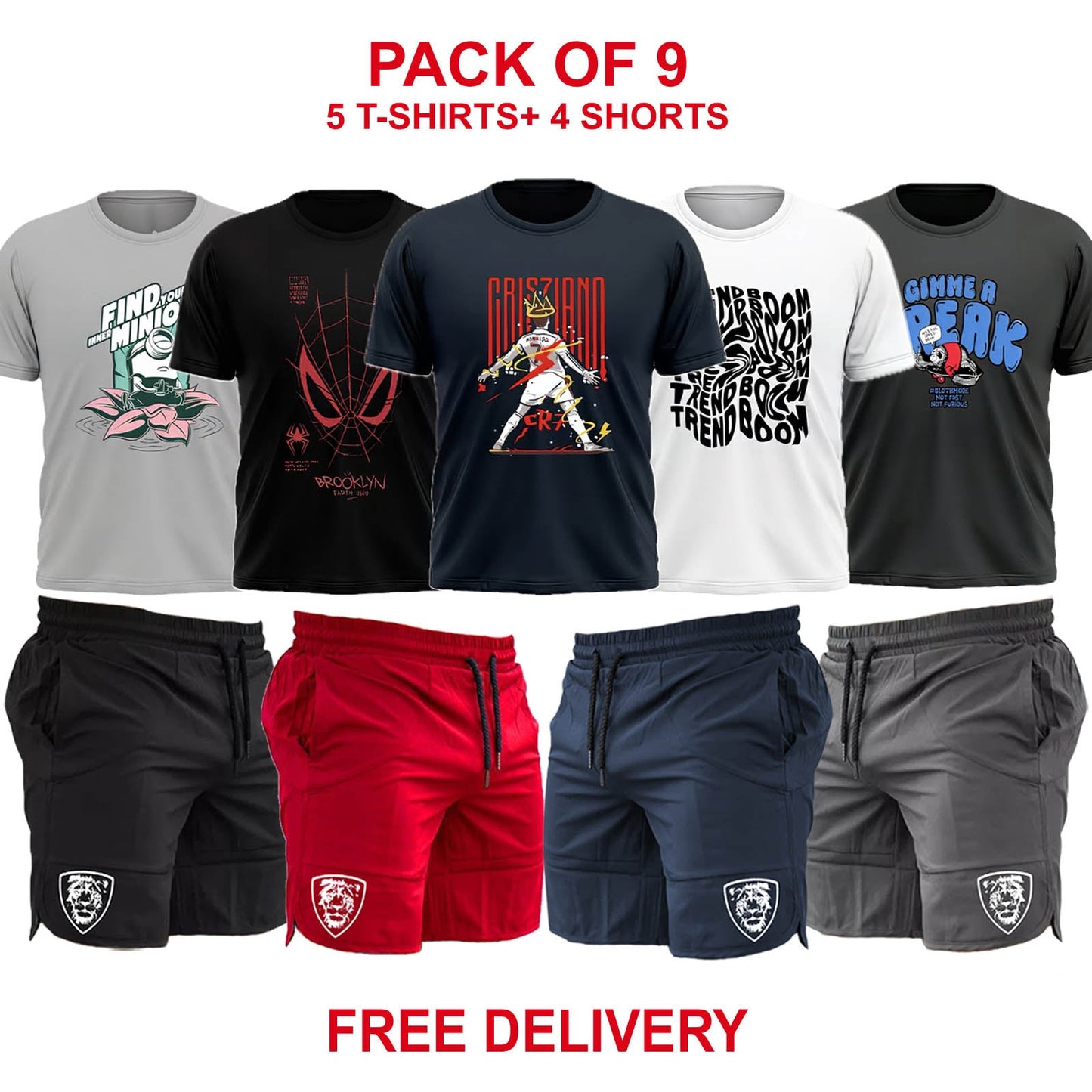 Pack of 9 Casual T-Shirts