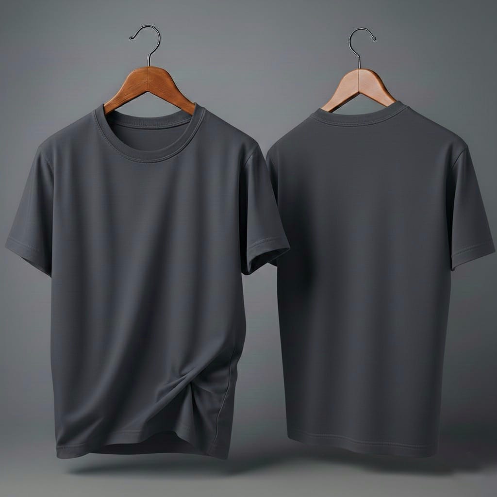 Drop Shoulder Dark Grey Plain