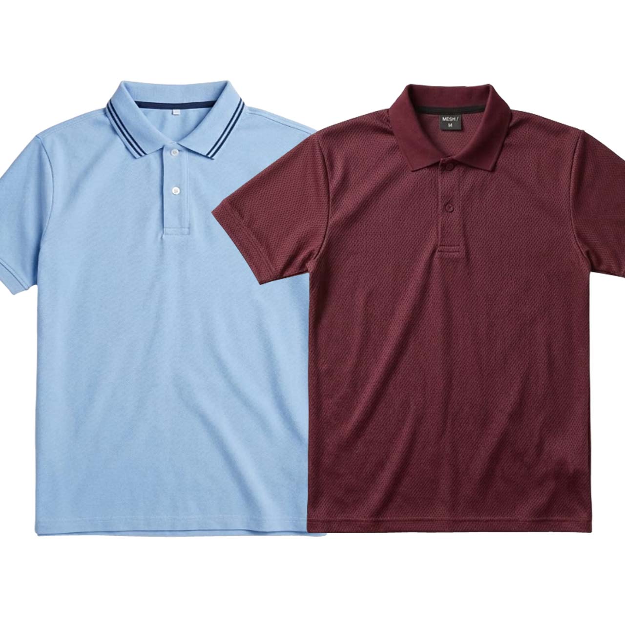 Pack of 2 Polo T-Shirts ( Mahroon & Sky-Blue )