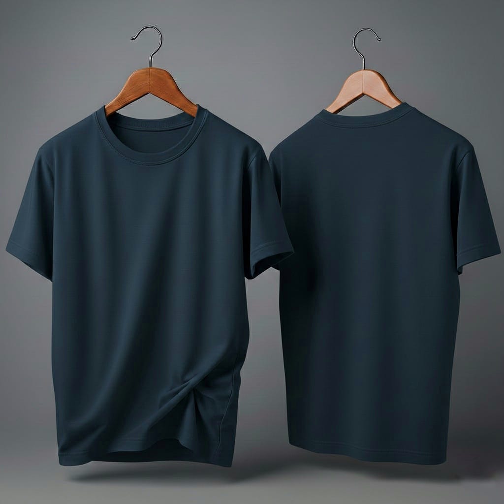 Drop Shoulder Pack of Two (Cream & Navy Blue)