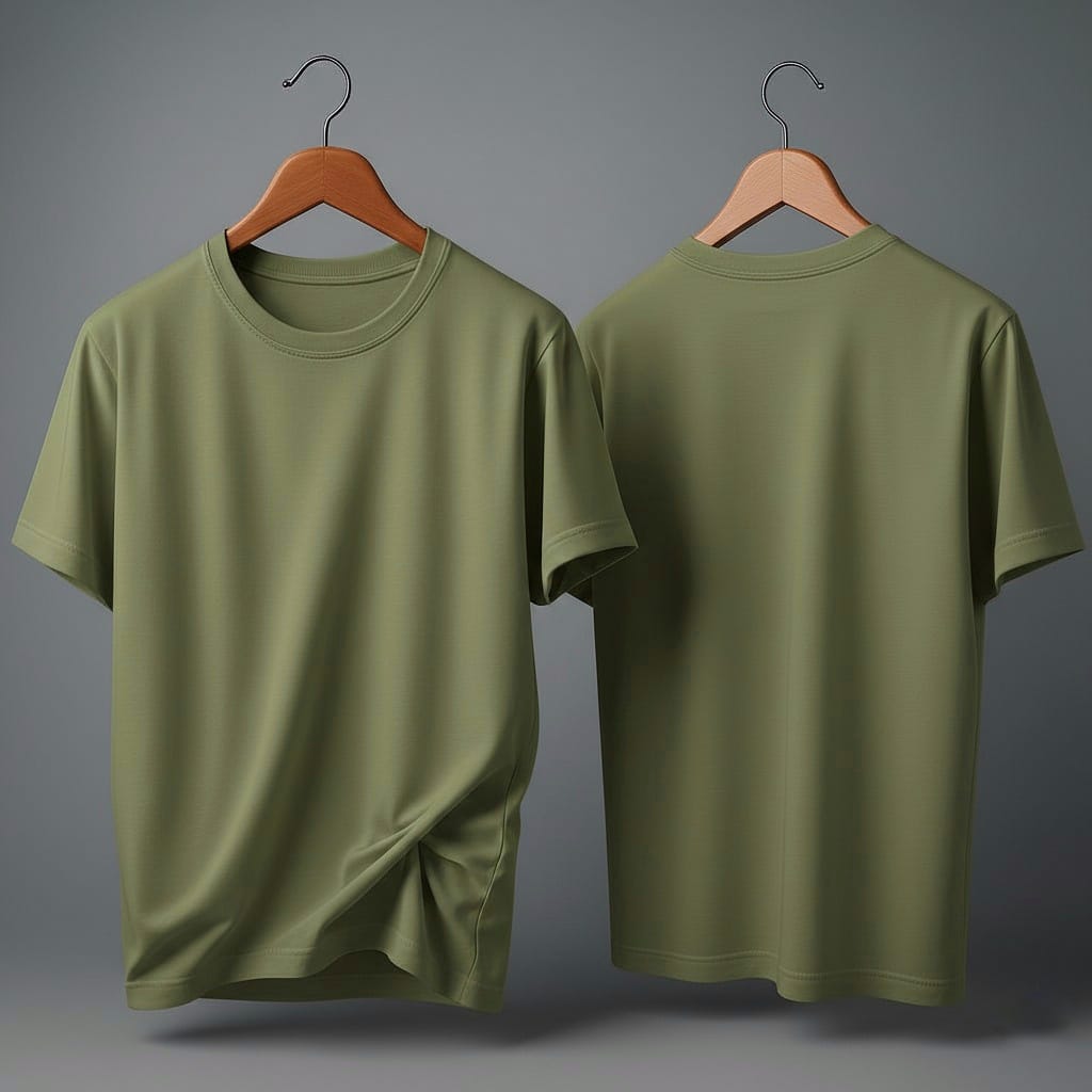 Drop Shoulder Pack of Two (Cream & Olive Green)