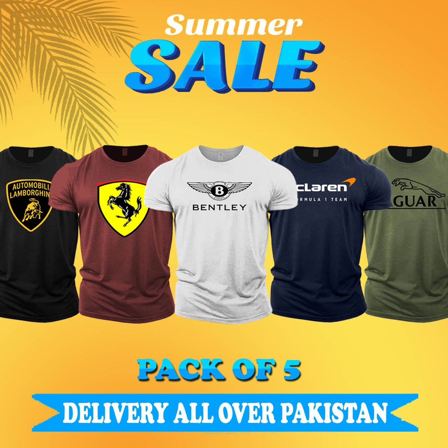 Pack of 5 Cars T-Shirt