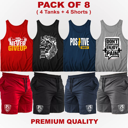 Pack of 8 THE King ( 4 Tanks + 4 Shorts )