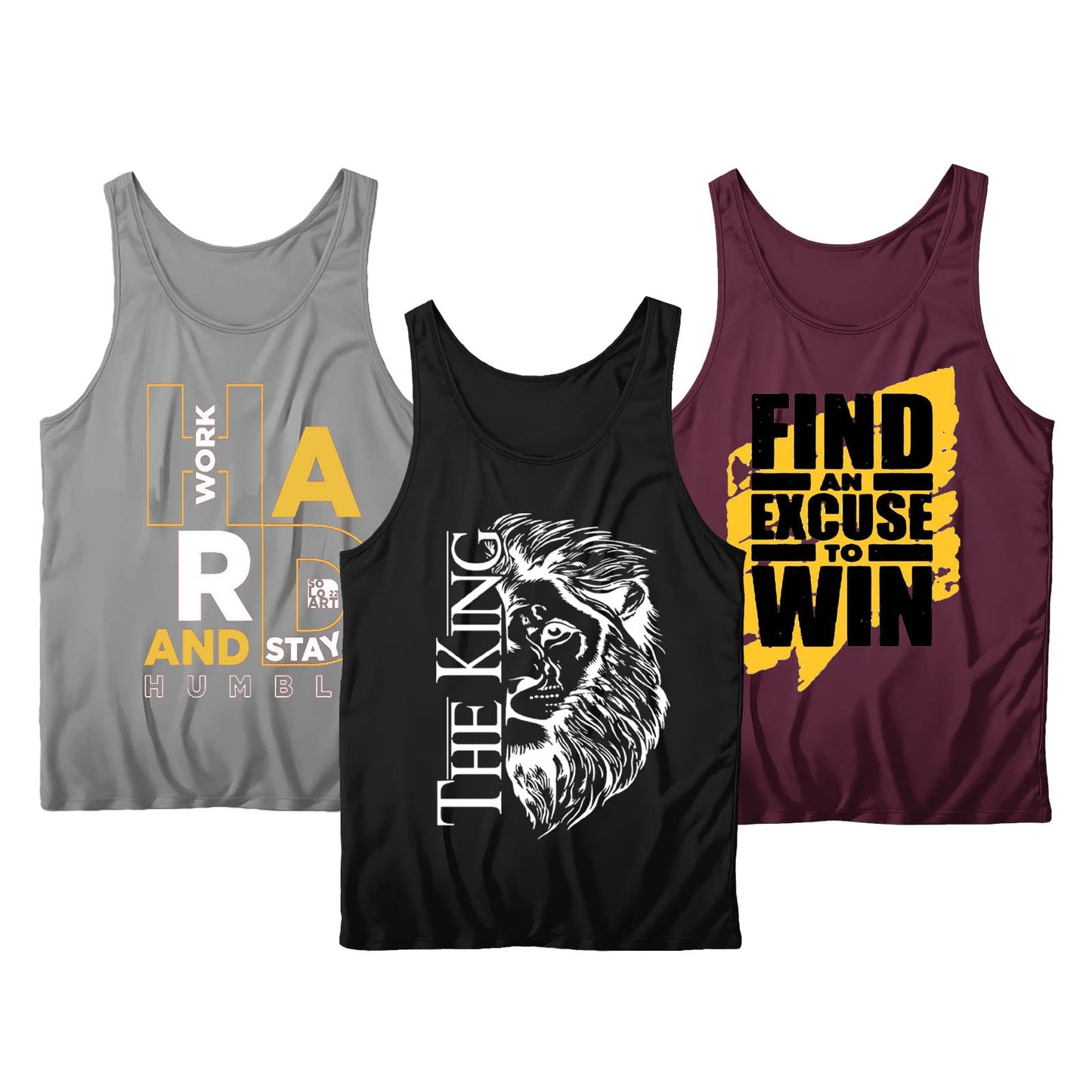 Pack Of 3 Dri-Fit THE KING Tanktops