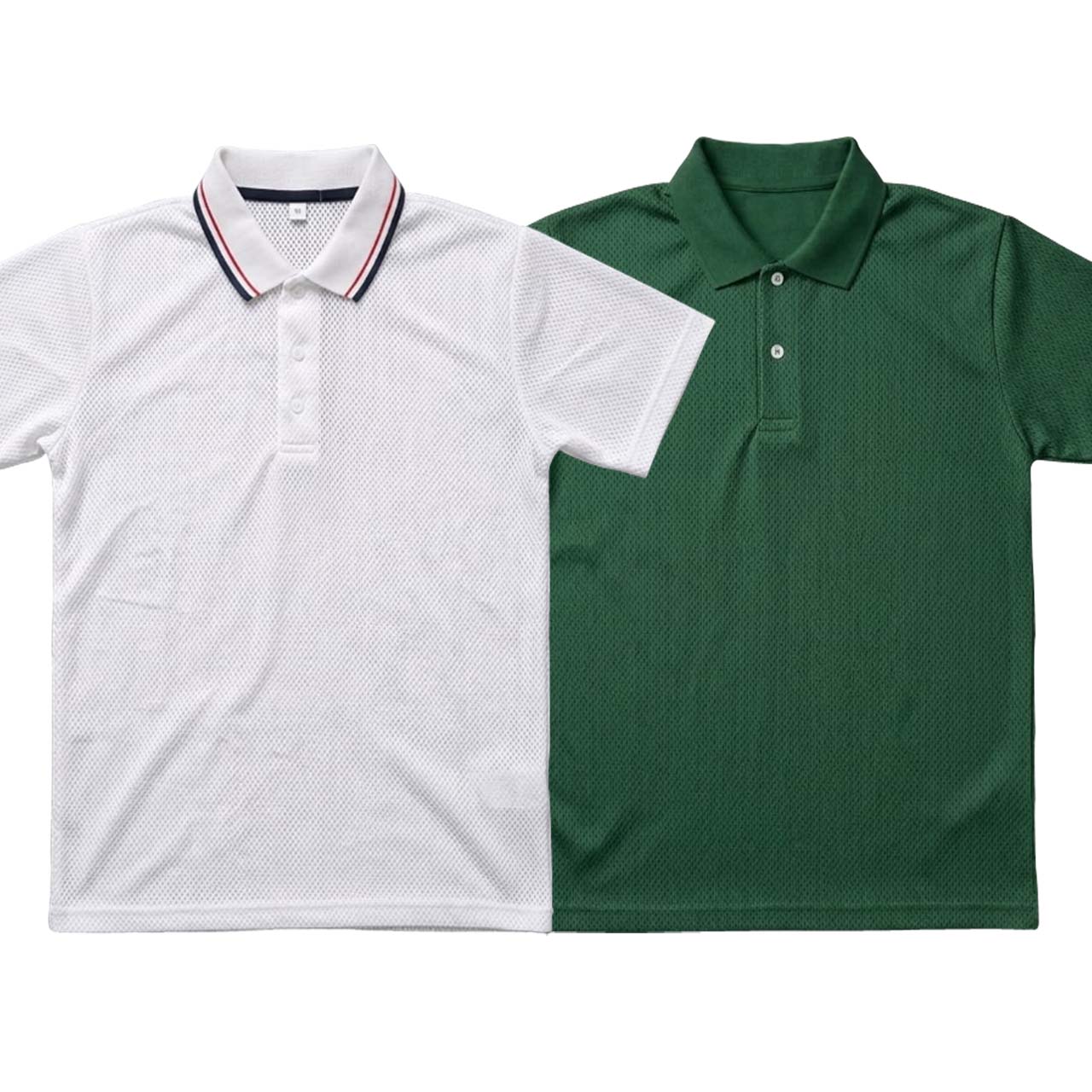 Pack of 2 Polo T-Shirts ( White & Green )