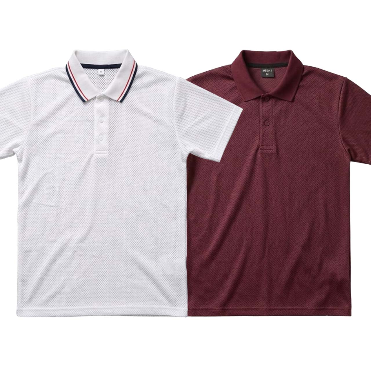 Pack of 2 Polo T-Shirts ( White & Mahroon )