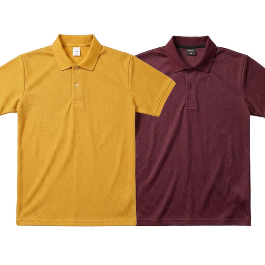 Pack of 2 Polo T-Shirts ( Yellow & Mahroon )