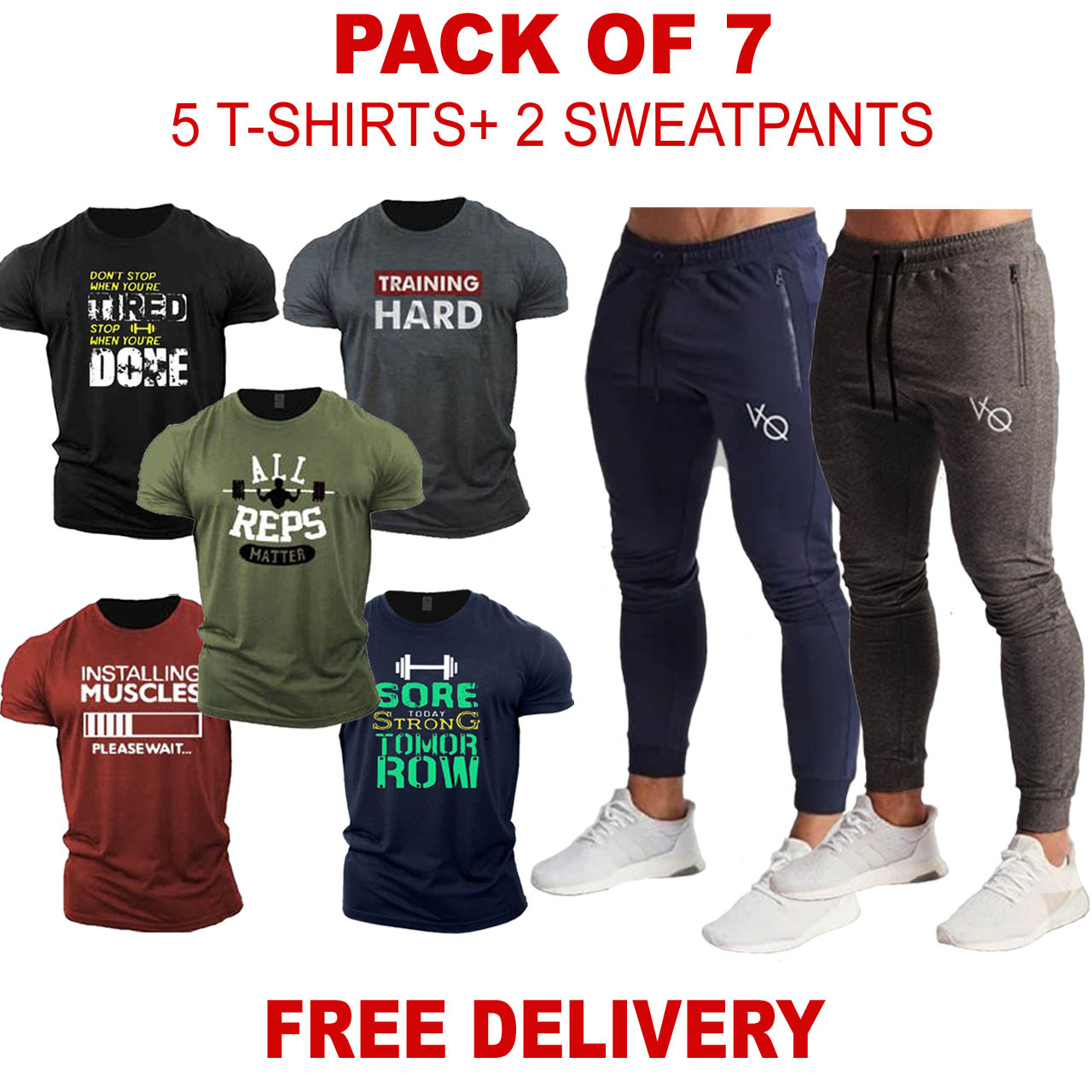 Pack of 7  ( T-Shirts + Basic Sweatpants )