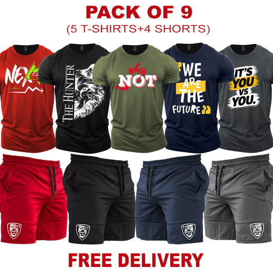 Pack of 9 THE HUNTER (T-Shirts + Shorts )