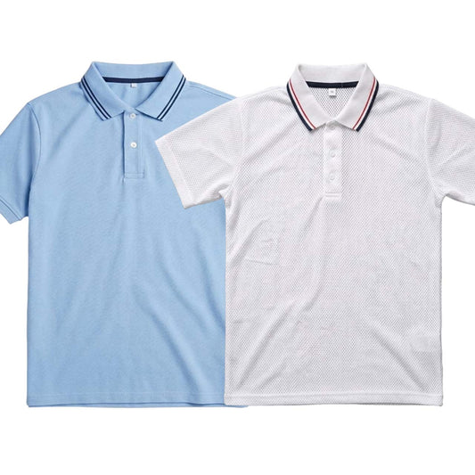 Pack of 2 Polo T-Shirts ( White & Sky-Blue )
