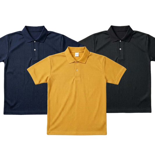 Pack of 3 Polo T-Shirts ( Yellow, Black & Navy )